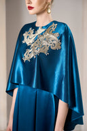 GVLUX • Rococo Drape Cape Column Gown
