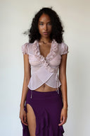 Namy Asymmetrical Ruffle Low-Rise Skirt for women, from HUELLEY HUELLEY, The Viet Concept