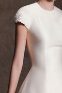 SANT SOUCI • Auréole Pearl-Embellished Flower-Draped Taffeta Mini Dress