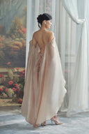 LINH PHUNG • Quincey Crystal Floral Chiffon Cape Mini Dress