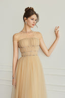 Isolde Crystal Draped Tulle Midi Dress for women, from CALISTA, The Viet Concept