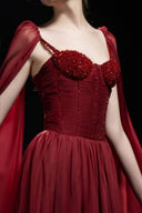 Esther Crystal-Embellished Silk Cape Evening Gown for women, from 21SIX, The Viet Concept