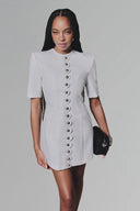 White Buttoned Mini Dress for women, from Keira Tong, The Viet Concept 