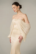 IHF ATELIER • Crystal Embellished Off-Shoulder Mermaid Gown Silk Taffeta Couture
