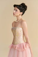 LINH PHUNG • Floriade Strapless Rococo Floral Brocade Midi Dress