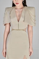 L'ALLÉE • Calista Deep V Fishtail Gown