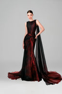 Elina Ombre Draped Organza Evening Gown for women, from DANG PHONG DESIGNER, The Viet Concept
