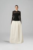 IHF ATELIER • Guipure Lace Bubble Hem Long Sleeve Ball Gown Couture Dress