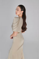L'ALLÉE • Calista Deep V Fishtail Gown