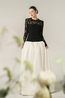 IHF ATELIER • Guipure Lace Bubble Hem Long Sleeve Ball Gown Couture Dress