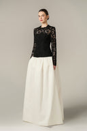 IHF ATELIER • Guipure Lace Bubble Hem Long Sleeve Ball Gown Couture Dress
