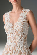 IHF STUDIO • Botanical Cascade Floral Lace A-Line Evening Gown