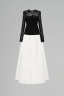 IHF ATELIER • Guipure Lace Bubble Hem Long Sleeve Ball Gown Couture Dress