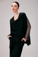 Emma Crystal Mesh Sleeve Silk Co-Ord Set for women, from DANG PHONG DESIGNER, The Viet Concept