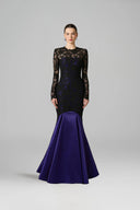 Luxury Long Sleeves Guipure Lace Mermaid Gown With Pleated Hem for women, from IHF ATELIER, The Viet Concept 
