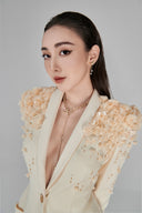 L'ALLÉE • Ines Deep V Ivory Gown