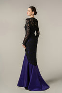 Luxury Long Sleeves Guipure Lace Mermaid Gown With Pleated Hem for women, from IHF ATELIER, The Viet Concept 
