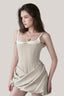 Beige Dolcetti Mini Dress for women, from La Vierge, The Viet Concept 