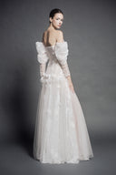 LINH PHUNG • Edrina Crystal Blossom Off-Shoulder A-Line Gown