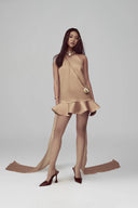 Nude Elarune Mini Dress for woman, from POEM, The Viet Concept 