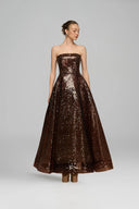 Bunafsa Embellished Sequin Strapless Gown for women, from 21SIX, The Viet Concept