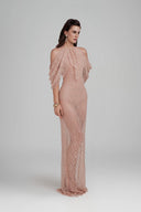 Nude Pink Vespera Maxi Dress for women, from POEM, The Viet Concept 