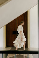 Gabriella Pleated High-Low Ruffle Dress for women, from WHITE PLAN, The Viet Concept