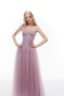 LUCILLA • Beryl Embroidered Lace & Tulle Strapless Evening Gown