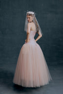 WHITE PLAN • Mabel Strapless Basque Corset Tulle Gown