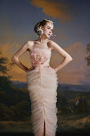 MADDY HATES ROSE • Alouette Ivory Draped Tulle Sculpted Gown