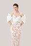 Elena Bodycon Cold Shoulder Sleeved Lace Ankle Length Dress for women, from The Viet Concept 