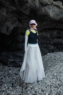 Celestia Jellyfish Asymmetric Organza Maxi Skirt for women, from CAOSTU, The Viet Concept