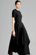 Delarosa Short Sleeved Polyester Ankle Length Dress for women, Maison Des Copains, the Viet Concept 