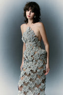 HA THANH VIET • Genovela Floral Crystal Mesh Column Gown