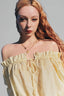 Yellow Off-Shoulder Linen Shirt for women, from Xita, The Viet Concept