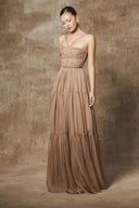 Olia Éthérée Pleated Chiffon Maxi Dress for women, from BYDI, The Viet Concept