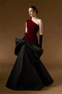 Celestine One-Shoulder Velvet Bow Mermaid Evening Gown for women, from IHF ATELIER, The Viet Concept 