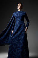 GVLUX • Étoile Rococo Asymmetric A-Line Denim Dress