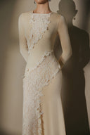 ARTI APPAREL • Aveline Lace-Embellished Jersey Maxi Dress