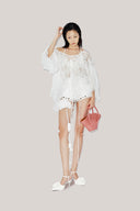 Wisteria Blouson Tie String Chiffon Top for women, from DAS LA VIE, The Viet Concept 