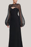 Au Strapless Semi-Heart Neck Silk Organza Floor Length Dress for women, from TINH, The Viet Concept 