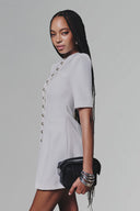 White Buttoned Mini Dress for women, from Keira Tong, The Viet Concept 