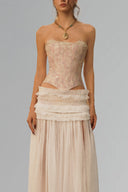 Pink Carina Corset Top for women, from La Vierge, The Viet Concept 