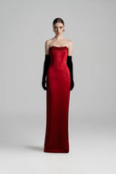 Crystelle Rouge Crystal Embellished Corset Maxi Dress for women, from IHF STUDIO, The Viet Concept 