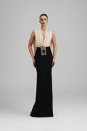 Asthentic Mermaid Cowl Neck Silk Satin Floor Length Dress for women, from Ha Thanh Viet, The Viet Concept 