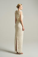 Ivory Crystal Lace Gilet With Taffeta Bow Shoulders for women, from IHF STUDIO, The Viet Concept 