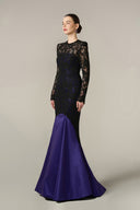 Luxury Long Sleeves Guipure Lace Mermaid Gown With Pleated Hem for women, from IHF ATELIER, The Viet Concept 