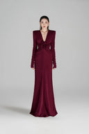 L'ALLÉE • Erina Burgundy Fishtail Gown