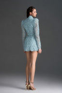 IHF STUDIO • Virelle Vine Floral Lace Heart-Cutout Mini Dress