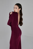 L'ALLÉE • Erina Burgundy Fishtail Gown